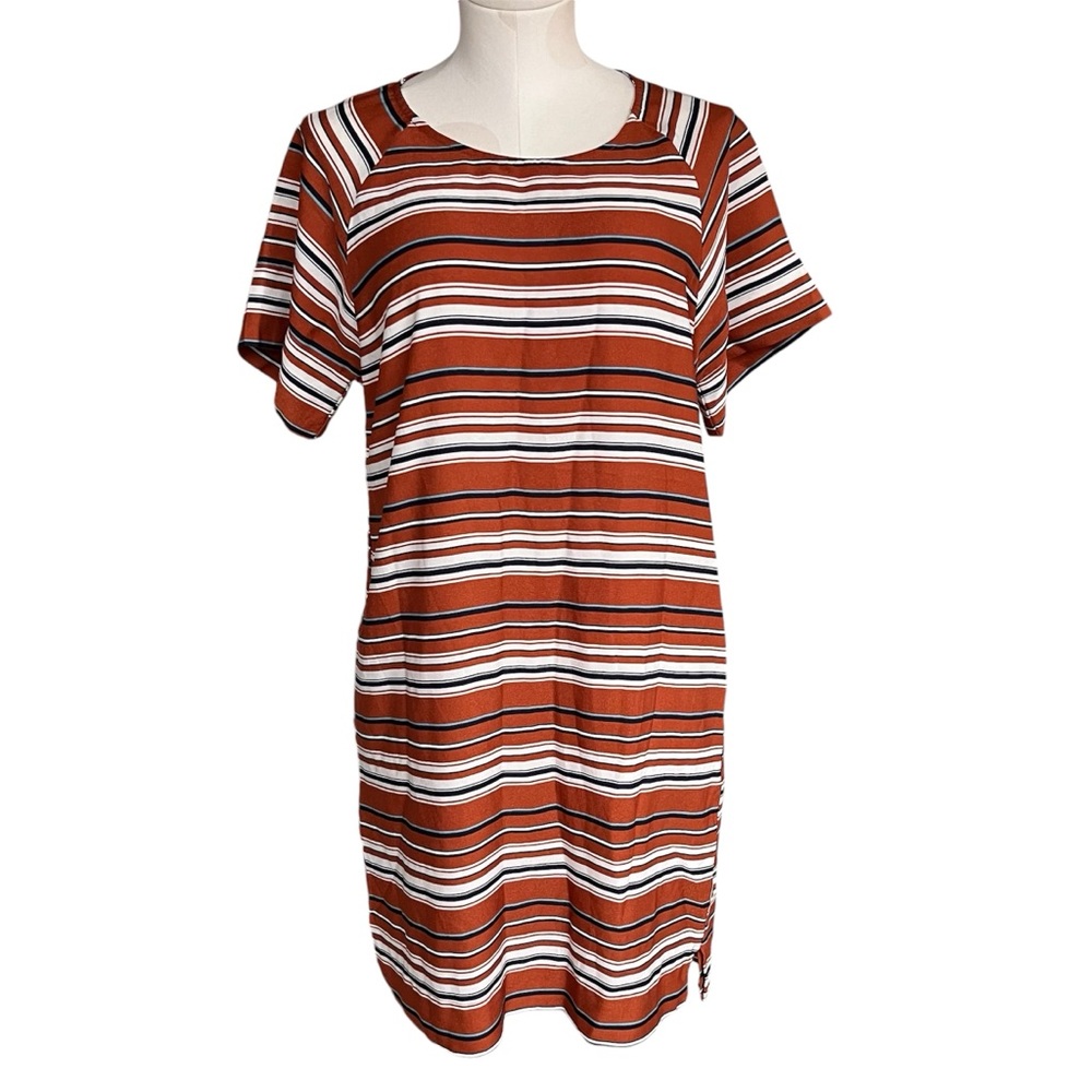 Ellison Striped Shift Dress w pockets Small
